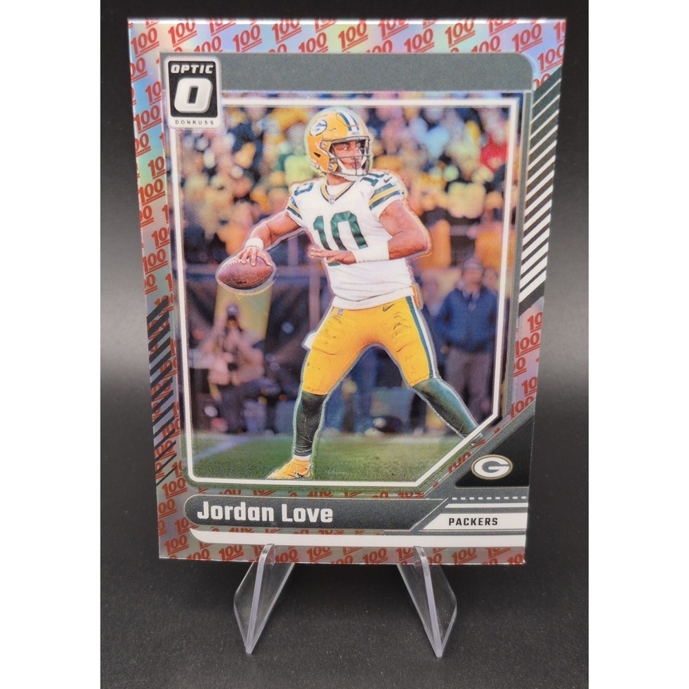 2024 Panini Donruss Optic Jordan Love #69 100 Emoji Prizm Green Bay Packers SP